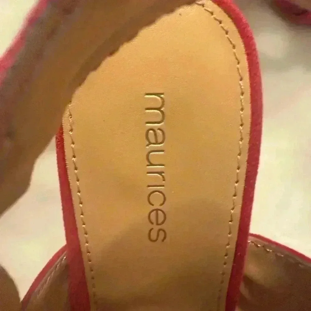 Maurice’s Red Jane  Criss Cross open toe heels NIB Women’s size 8M